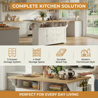 Large Kitchen Island With 2 Drop Leaf rolling Kitchen Cart On 5 Wheels