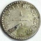 1854 Confederate Province Argentina Cordoba 1 2 Real Sun Silver Coin Scarce Type