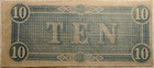 1864  10 Dollar Confederate States Of America Note - T-68 - Sharp Looking Note