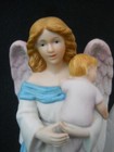 Vintage Homco Guardian Angel With Baby   1434   Malaysia   7 1 2 