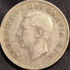 1950 Canada 25 Cents Silver Coin - Vf  very Fine  Condition