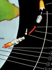 Nasa Map Of Apollo Manned Lunar Landing Moon Mission Profile Circa 1969 - 14x36
