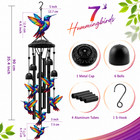 35  Colorful Hummingbird Wind Chime Outdoor Garden Decor Perfect Gift For Mom