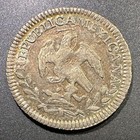 1847 Mexico Mint 1 2 Real Silver Rainbow Toned Dings