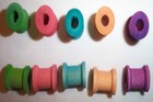 25 Bird Toy Parts Small 5 8  Colored Wood Spools Wooden Bead Parrot Toy W  Hole 