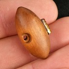 Vintage Wood Realistic Sewing Button Football Pigskin Sport Metal Laces 1 1 8 