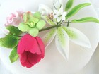 Gum Paste Sugar Lily Carnation Tulip Orchid Cake Decorating Flowers 3  X 6 