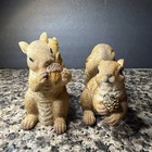 Squirrel Figurines Resin Statue Home Decor Acorn Lot Of 2