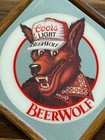 Vtg  1988 Coors Light Beer Wolf Mirror Sign Adolph Coors Co  Bar Decor Man Cave 