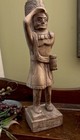 Vintage Native American Indian Chief Hand-carved Wood Sculpture