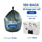 Inteplast Group Valh4048k22 High-density Can Liner 40 X 46 45gal 19mic Black 25