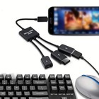 3 In 1 Micro Usb Otg Usb Hub Adapter Cable Multiport Compatible Plug And Play