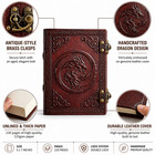 Dragon Leather Diary 6x8 Vintage Journal With Embossed Cover 200 Pages Writing