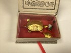 Vintage Chinese Feng Shui Brass Turtle Tortoise Charm In Brocade Box Longevity 