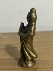 Antique vintage Solid Brass Asian Goddess Of Mercy Guan Yin Sculpture