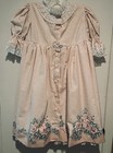 Vintage Handmade Prairie Style Lace Ribbon Detail Roses Dress Girls Size 6 7 8