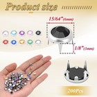 200pcs 6mm Rhinestone Studs For Clothing  Metal Claw Dia 6mm  Assorted 200pcs