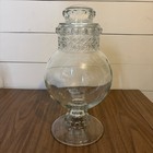 Tiffin Dakota Glass Apothecary Jar W Lid 15    Drug Store Candy Display Pedestal