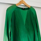 Kate Spade Saturday Emerald Green Silk Long Sleeve V Neck Blouse Top Womens S