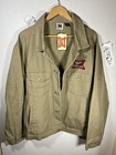 Nwt Miller High Life Tan Denim Trucker Jacket Large Mad Engine Back Print Patch