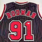 Autographed signed Dennis Rodman Chicago Pinstripe Basketball Jersey Psa dna Coa