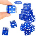 Abilat 12 Pieces 19mm Casino Dice Set Translucent 6 Sided Game Dices Blue 