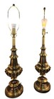 Vintage Ornate Brass Table Lamps Pair 27 Inches Tall