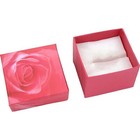 25 Pink Rose Cotton Ring Gift Boxes Jewelry Display