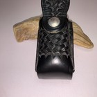 Jay-pee Black Leather Basketweave Police Duty Belt Flashlight Baton Holder