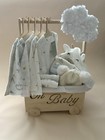 9-piece Baby Gift Basket For Shower  6 Months   Boy Or Girl  Nude Colors