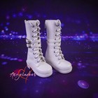 1 4 1 3 Bjd Doll Shoes Long Boots Lace-up Double Buckles White pink brown black