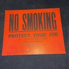 Vintage No Smoking Cardboard Sign 1939 Usa - Ludlow Ill Mccabe Insurance