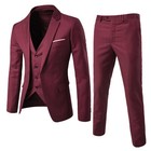 Mens Gentleman Suit Formal Dinner Suits Button Tuxedo Jacket Blazer Trousers Set