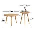 Side Table Set Of 2  Coffee Table For Living Room  Farmhouse Circle End Table   