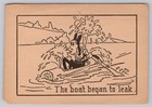 1930s Mickey Mouse Whitman Publishing Dual Sided Card Horsecollar In Boat Stream