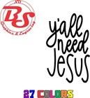 6  Need Jesus Religious Vinyl Decal Christ God Saves Church Love Family Nobs