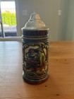 Vintage Gerzit Gerz German Beer Stein Pewter Lid Froh Beim Bier Das Lieben Wir