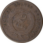 1864 2c Two Cent Piece - Large Motto   Vg