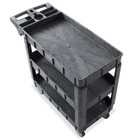 Open Box - Utility Service Cart With 4-5  Swivel Wheels 3 Shelves  550lb  40x17 