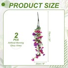 2pcs Artificial Morning Glory Vines Fake Hanging Flowers Plants Purple lotus Red