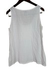 Eileen Fisher Sleeveless Top Womens Small Oversize White Linen Blend