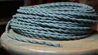 Slate Blue Twisted Cloth Covered Wire  Vintage Braided Lamp Cord  Antique Lights