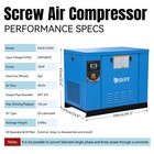 10hp Rotary Screw Compressor 35cfm  125psi 230v 3-phase  Industrial workshop