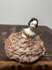 Antique Half Doll Porcelain Sewing Pin Cushion Victorian Small 