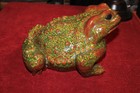 Arnels Large Ceramic Frog Toad Patio Garden Decor Vtg Green 1970 s