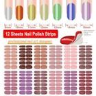  12 Sheets Nail Polish Stickers Full Nail Wraps For Women Tiny Glitter Kit 1