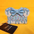 Loungefly Disney Minnie Mouse Lollipop Sprinkle Ears Small Zip Wallet Blue New