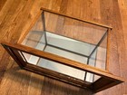 Vintage Quarter Sawn Oak Countertop Display Case Interior 15   x7   x10    Two Mirrors