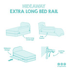 Regalo Extra Long Hideaway Metal Bedrail  Gray Baby toddler Safety Bed Rail