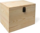 10x7x7 Inch Unfinished Wooden Box With Hinged Lid Clasp For Diy Craft Wood